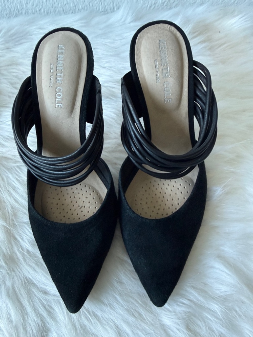 Kenneth Cole Black Pointed Toe Pumps with Wrapped Straps - Picture 5 of 6